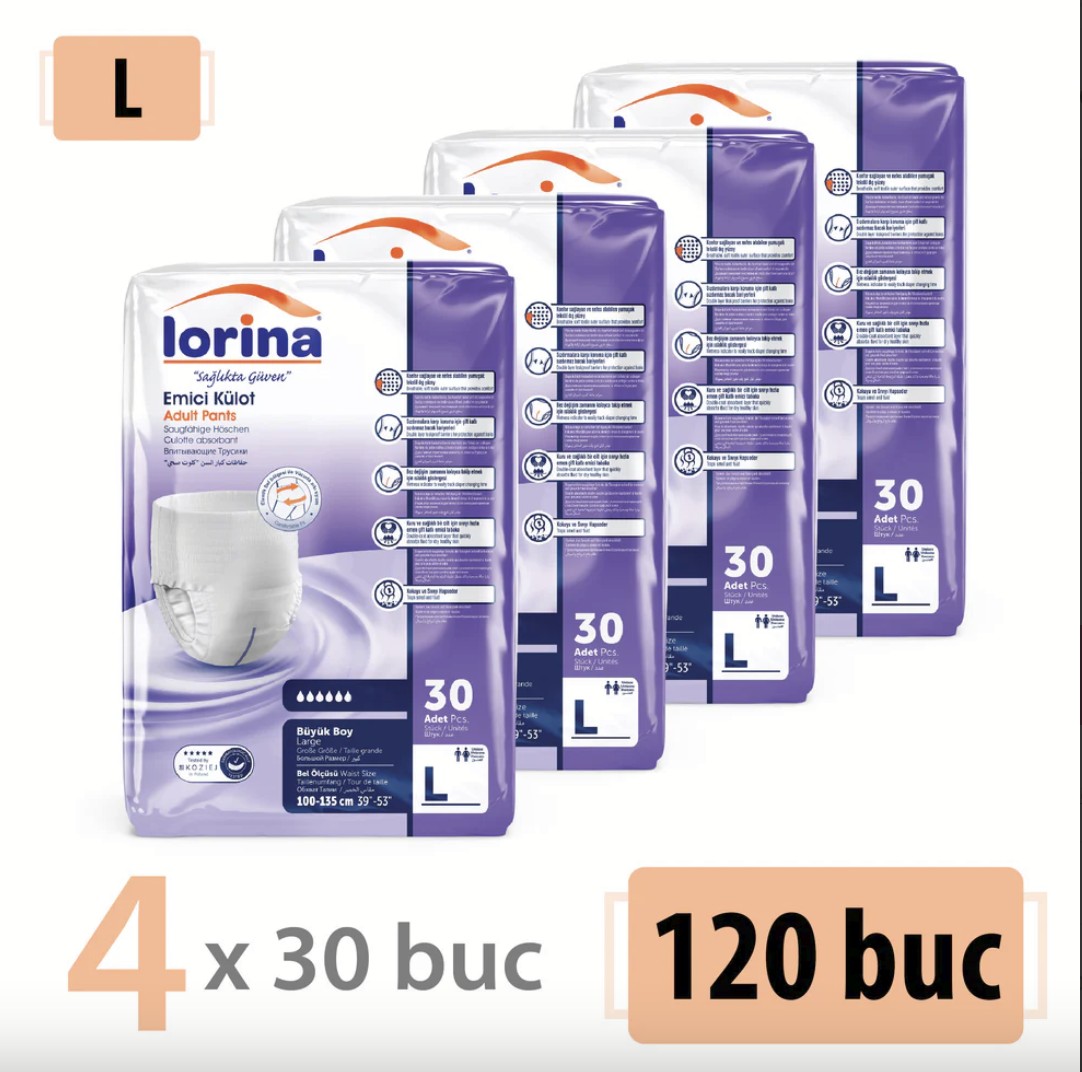 Pachet Promotional 4 x  Scutec adulti tip chilot Lorina marimea L ( 4 baxuri)